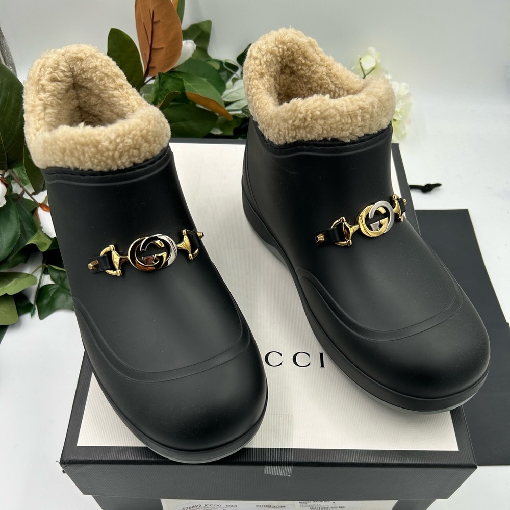 Gucci Black and Gold Men's Boots